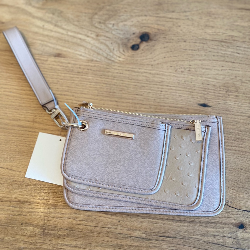 Anne Klein Taupe‎ Trio Wristlet Clutch Set NWT